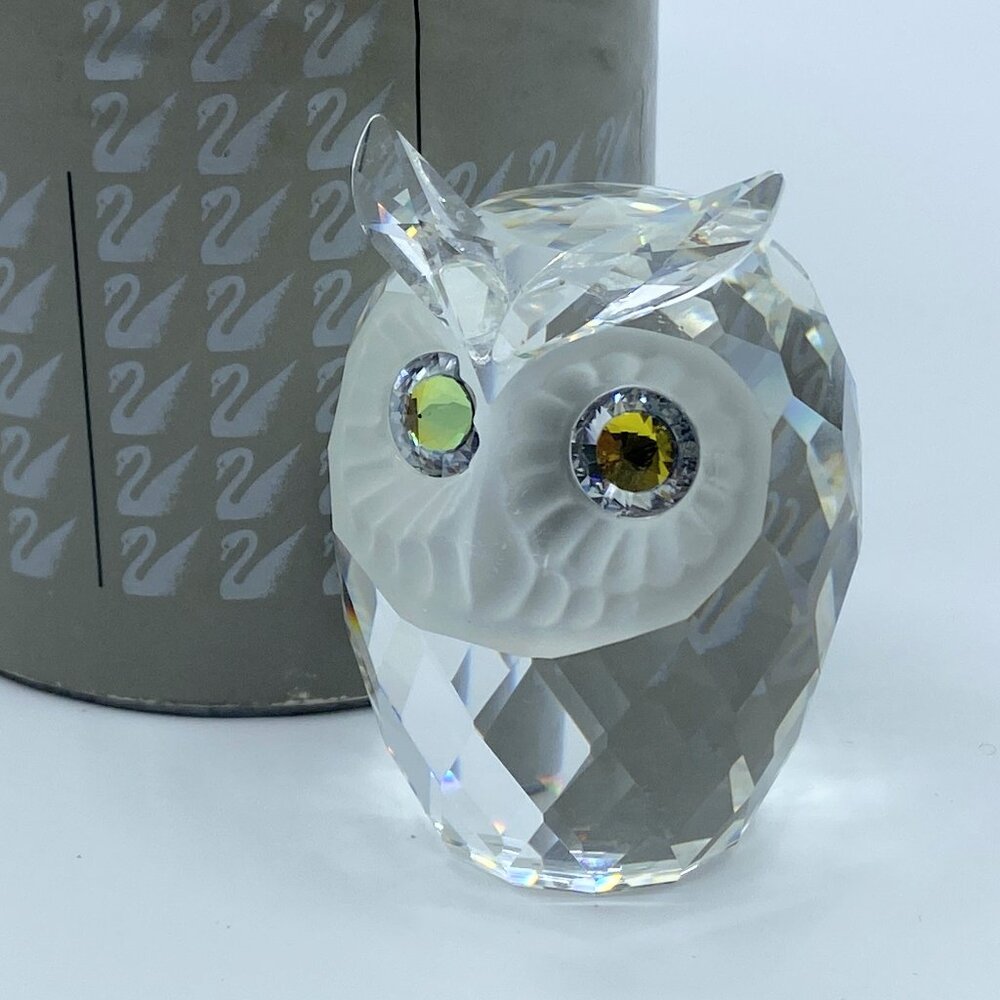 Large Swarovski Crystal Owl  in Box Austria Max Schreck Mint 2.75" Retired S146